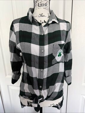 Concepts Sport NBA 4 Her Boyfriend Button-Up Boston Celtics Shirt